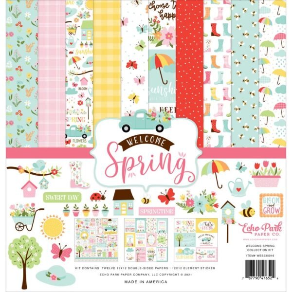 echo park - welcome spring - kit -- my hobby my art - stickers cardstock 2