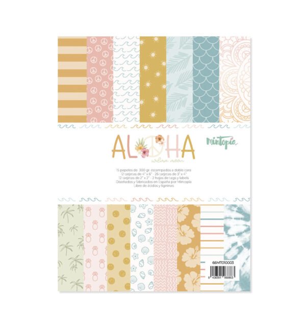 Aloha - Mintopia Studio - Basic Crea - My Hobby My Art - coleccion Aloha - 6x8 tarjetas tags - labels